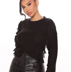 Fringe Sweater - Black